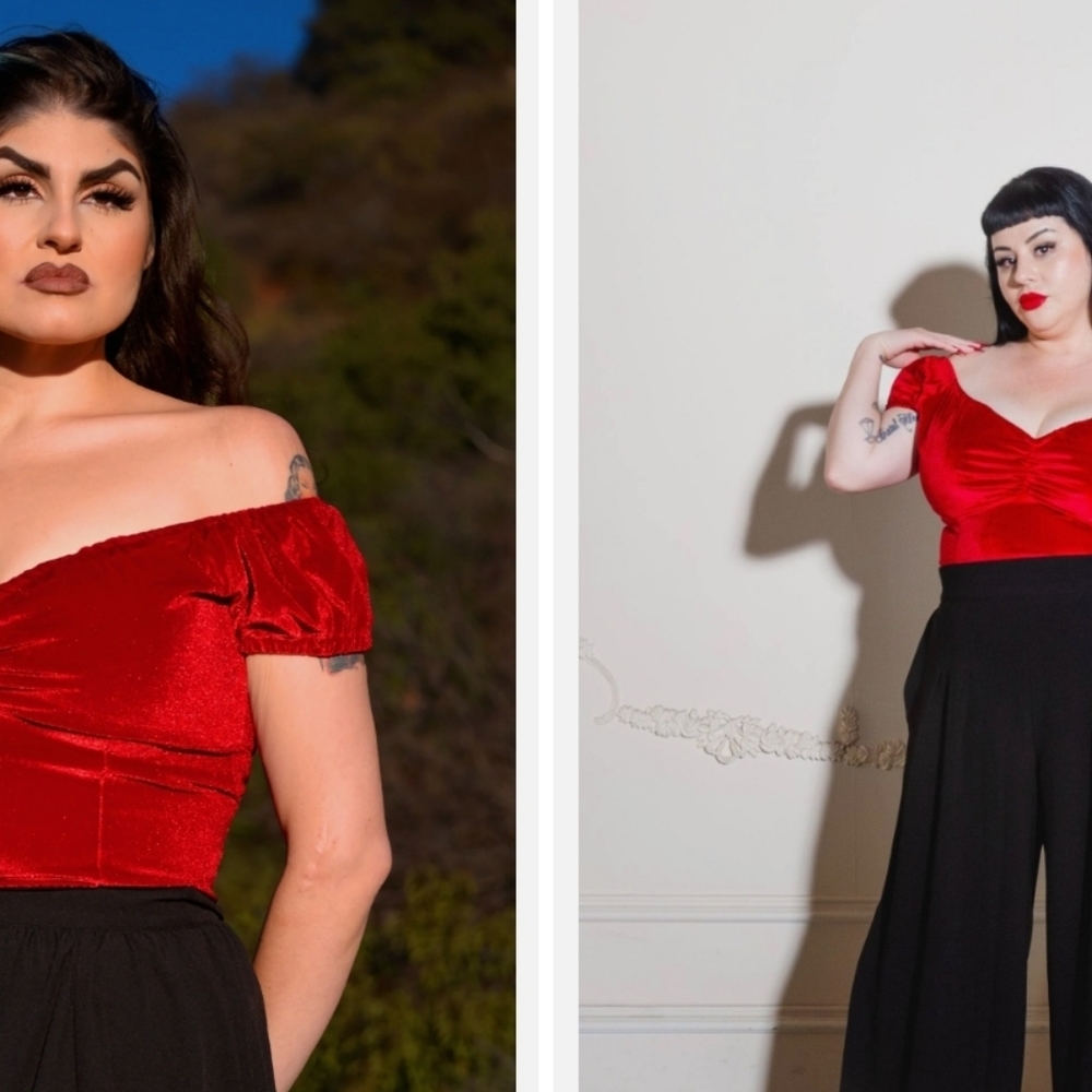 PinUp Girl Clothing peasant top - Picture 6 of 6